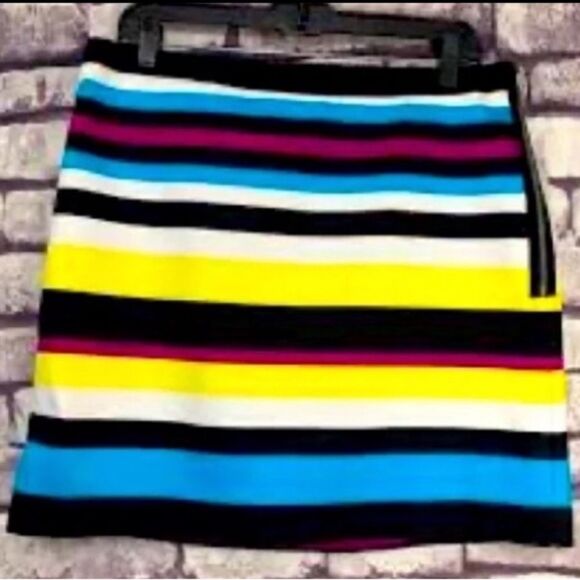 Worthington NWT Skirt Colorful Bold Striped Pencil Women’s Size 14 - Picture 9 of 16